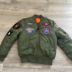Bomber jacket with patches